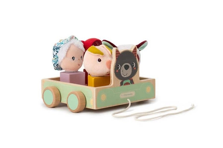 LILLIPUTIENS Drewniany wózek z sorterem do ciągnięcia Wilk Louis 12 m+