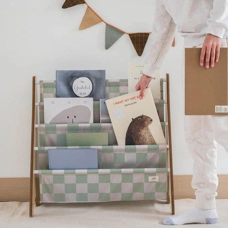 3 Sprouts Stojak na Książki Recycled Checkerboard Green