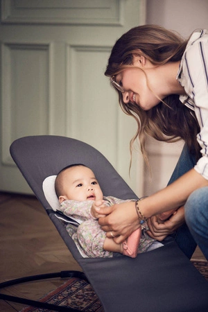 BABYBJORN - leżaczek BALANCE SOFT COTTON/JERSEY - Szary / Szary