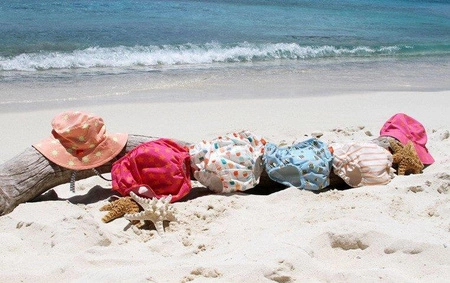 Lassig Kostium do pływania dwuczęściowy z wkładką chłonną Sailor peach UV 50+