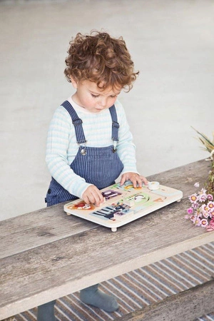 LILLIPUTIENS Drewniana tablica labirynt sensoryczny Farma 18 m+