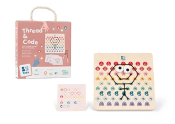 BS Toys, drewniana tablica do kodowania Przeplatanka z kartami pracy