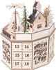 Drewniany kalendarz adwentowy Miasteczko w Boże Narodzenie z podświetlanymi domami Small Foot 10997