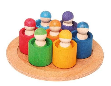 Przyjaciele w misach, 7 szt., tęczowe, 1+, Grimm's