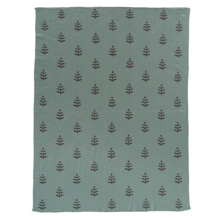 Fresk Letni tkany kocyk z bawełny organicznej 80 x 100 cm Liść