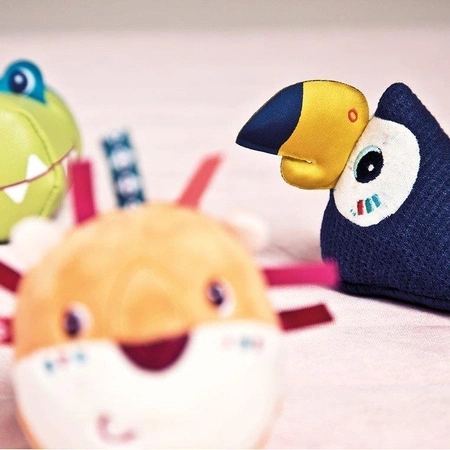 LILLIPUTIENS Zestaw 4 miękkich klocków – zwierzątek wielofunkcyjnych Dżungla 6 m+