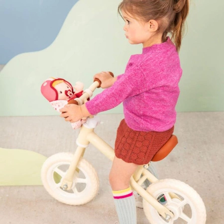 Lilliputiens Lalka dzidziuś w foteliku rowerowym z komforterem i kaskiem Lena 18 m+