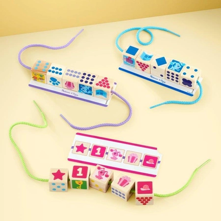 Zestaw drewnianych koralików do nawlekania sznurowanki Blue’s Clues & You 33046 Melissa & Doug