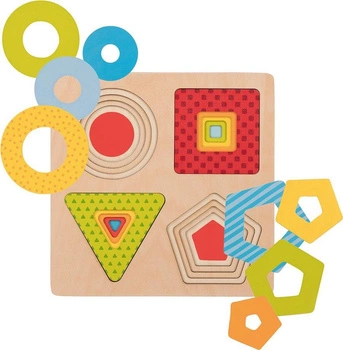 Układanka dla dzieci Warstwowa geometria 57705-Goki, puzzle drewniane