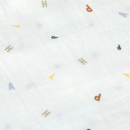 Lassig Muślinowy otulacz kocyk z bawełny organicznej 60x60cm zestaw 3 szt. Happy Fruits blue