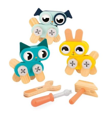 Janod Drewniane zwierzątka do składania Brico'Kids 3+