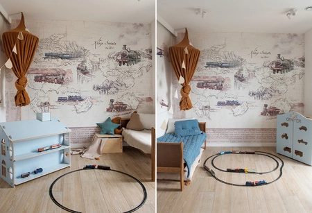 KOLEJE ŚWIATA - Tapeta Z Pociągami Malumi