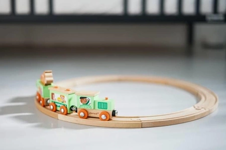 Pociąg drewniany z torami Farma Story 3+, Janod