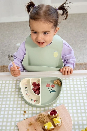 Lassig Zestaw sztućców ze stali nierdzewnej z silikonową rączką 3 el. Happy Fruits Lemon