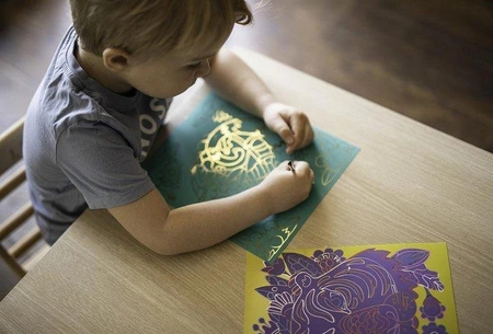 Zestaw kreatywny Do zdrapywania Zwierzęta świata 5+, Janod