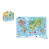 Puzzle w walizce Ogromna mapa świata 300 elementów 7+ Made in France, Janod (stary indeks: J02656)