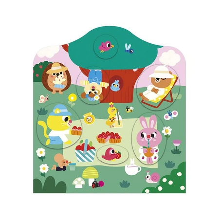 Janod Książeczka do wyklejania z naklejkami Ogród 18m+