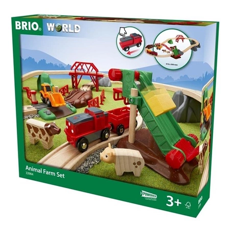 BRIO World Kolejka Drewniana Farma 30el.