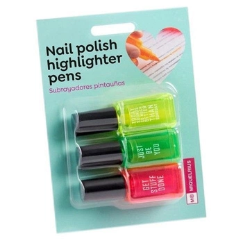 Zakreślacze w kształcie lakieru do paznokci Miquelrius - Green mix