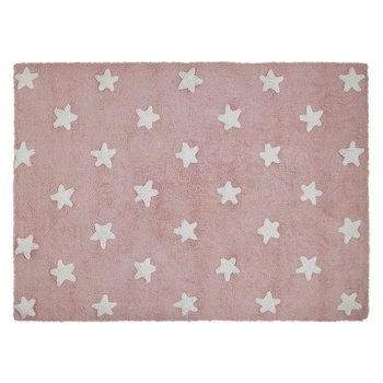 Lorena Canals Dywan bawełniany Pink Stars White 120 x 160 cm
