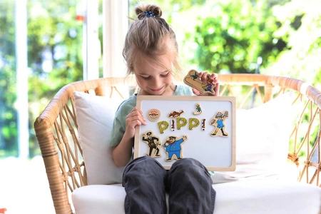 Litery magnetyczne i obrazki 72 szt. Pippi