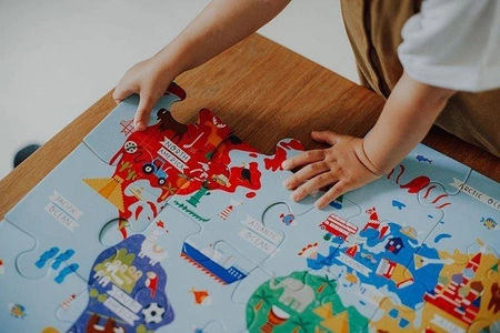 Mudpuppy Puzzle podłogowe Jumbo Mapa świata 25 elementów 2+