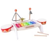 CLASSIC WORLD Zestaw Instrumenty Muzyczne dla Dzieci Ksylofon Tarka Cymbałki Bębenki Talerz Pałeczki Trójkąt Dzwonek 9 el.