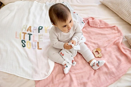 Lassig Bambusowy otulacz kocyk 80x80cm zestaw 3 szt. Happy Fruits Cherry