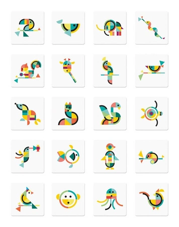 Układanka magnetyczna w drewnianej walizce Zwierzęta 3+, Janod