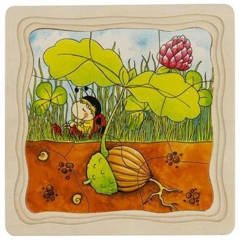Układanka drewniana na podstawce, Od nasionka do drzewa, Dąb, 57522-goki, puzzle drewniane, edukacyjne
