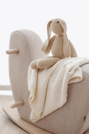 ooh noo Kocyk dla niemowląt "Popcorn" - kremowy