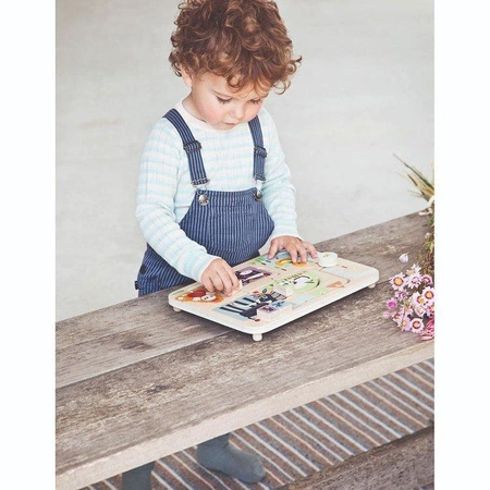 LILLIPUTIENS Drewniana tablica labirynt sensoryczny Farma 18 m+