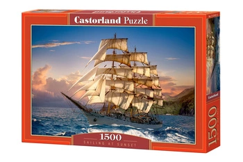 Puzzle 1500 Żeglowanie o zachodzie słońca C-151431-2