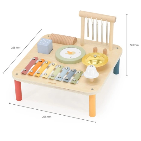 Viga Drewniany Stolik Edukacyjny Muzyczny Sensoryczny 7W1