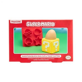 Super Mario znak zapytania podstawka do jajek plus foremka do tostow