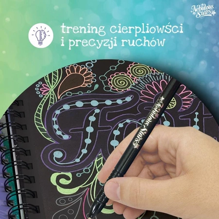 Kolorowanki z czarnymi kartkami i pisakami M Coralia Nebulous Stars