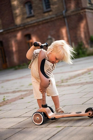 SCOOTANDRIDE Highwaykick 1 Push and Go 2w1 Jeździk i hulajnoga z rączką do prowadzenia 1-5 lat Mocha