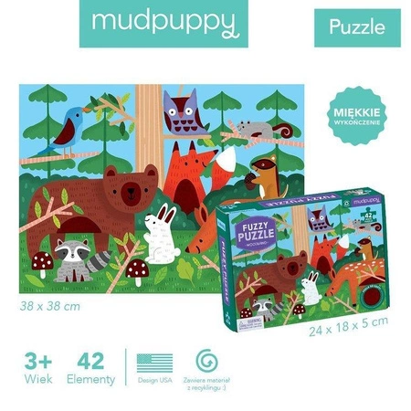 Mudpuppy Puzzle sensoryczne z miękkimi aplikacjami Las 42 elementy 3+