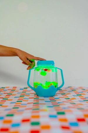 Glo Pals, Słoik sensoryczny do napełnienia wodą, kolor niebieski