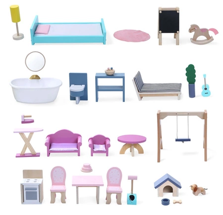 Domek dla lalek xxl Rezydencja Maya 28 el. Ecotoys