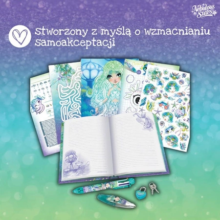 Pamiętnik na kłódkę – z aplikatorem wzorów Marinia Nebulous Stars