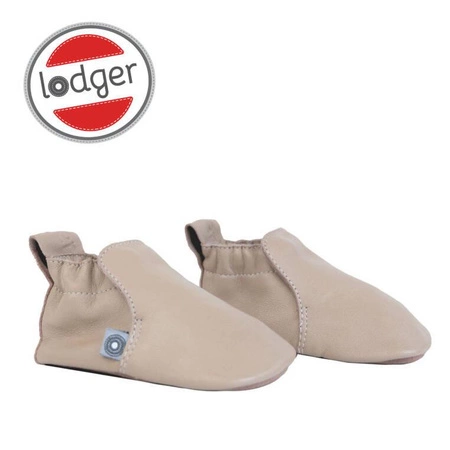 Lodger Skórzane buciki dla niemowląt kremowe Stepper Birch r. 19