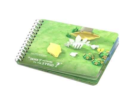 Halftoys Magnetyczny Składany Dinozaur Stegozaur z Książeczką