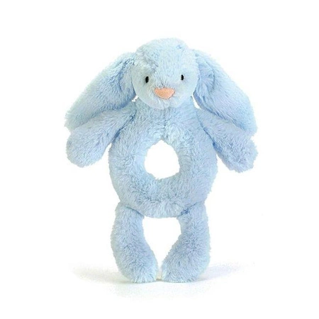 JellyCat - Bashful Królik grzechotka niebieska 18cm