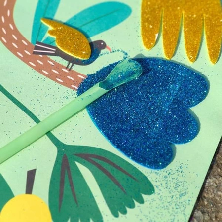 Auzou Brokatowy plakat z naklejkami Ptaki 11841