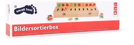 Drewniana skrzyneczka do sortowania obrazków, 6494-small foot, zabawki edukacyjne