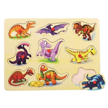Puzzle drewniane z uchwytami Dinozaury