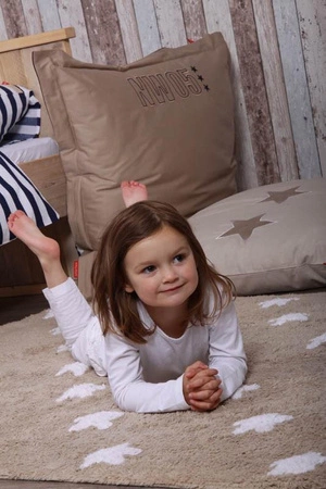 Lorena Canals Dywan bawełniany Linen Stars White 120 x 160 cm