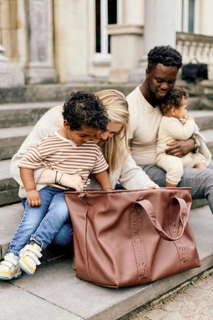 Childhome Torba Mommy Bag Signature Vegan Leather Dark Brown