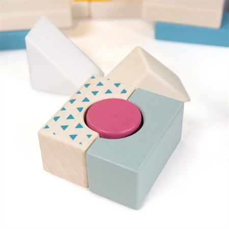 Kolorowe drewniane klocki 34044-Bigjigs Toys, drewniane klocki dla dzieci